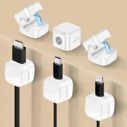 Produktbild: 6-Pack Kabelhalter Schreibtisch, NISTARCE Kabelorganizer, Kabelclips Magnetisch(Starker Kleber) Telefon-Ladungskabel-Organisator für Schreibtisch, Zuhause, Büro, Auto (Weiß)