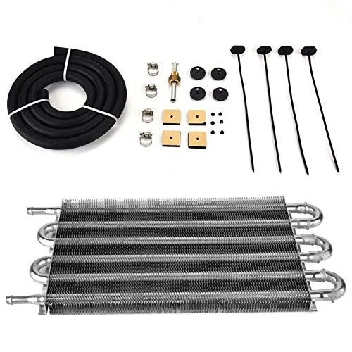 Produktbild: Zohisin Ölkühler- und Lüfterölkühler-Kit 44. 0×27. 0×5. 0 Auto 6-reihiger Remote-Ölkühler-Kit, automatischer manueller Konverter, hydraulischer Ölkühler, Tranny-Kühler