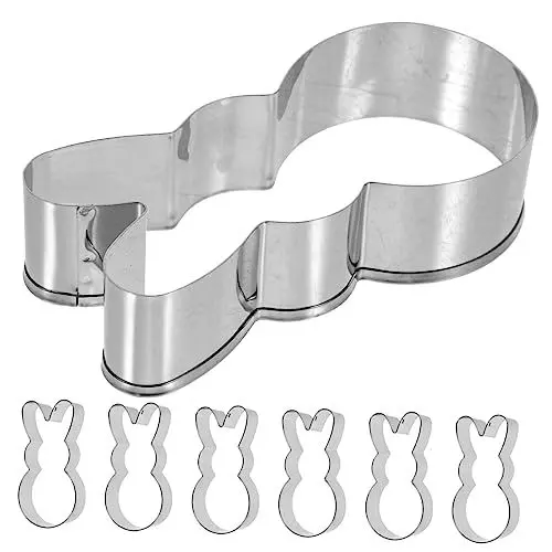 Produktbild: 6St Kaninchen-Ausstecher Keksausstecher für den Haushalt Cartoon-Keks-Stempel Briefmarken Fudge Ausstechform Keksform für die Küche Metall Hase Siegel Sandwich Schneidemaschine