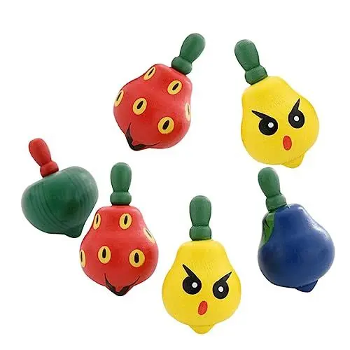 Produktbild: Toyvian 6St Kinder holzspielzeug für Kinder Wooden Toys holzspielsachen Kinderspielzeug Spielzeuge Fruchtspitzen Spielzeug Kinder Oben Nostalgie Kreisel Holznagel rotieren Bambus