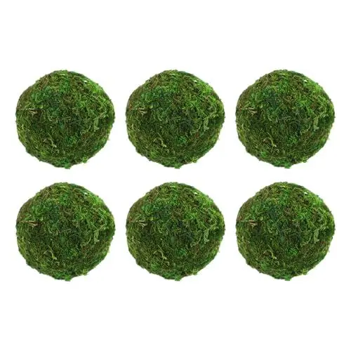 Produktbild: 6st Getrocknete Mooskugeln Künstliche Moossteine Aquarium Mooskugel Grünes Moos Zum Basteln Brötchen Moos Grüne Bälle Hängende Bälle Ball Saftig Getrocknetes Moos Füllstoff