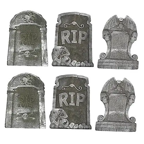 Produktbild: Parliky Schaum Grabstein Halloween Yard Decor Gefälschte Skelett Halloween Dekorationen Einzigartige Schädel Halloween Requisiten Set Zufällig Stil