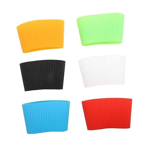 Produktbild: MAGICLULU Wärmeisolierter Becher Aus Silikon 6er-Pack rutschfeste Hüllen Für Wasserflaschen Glasbecherschutz Einfaches Bequemes Robustes Material