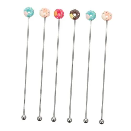 Produktbild: 6st Kaffeerührer Pürierstab Kaffee-mixstab Kaffeegetränke Rührstab Aus Metall Rührstab Trinken -rührstäbchen Getränkerührer Cocktails Rührstäbchen Rührer Aus Wiederverwendbar