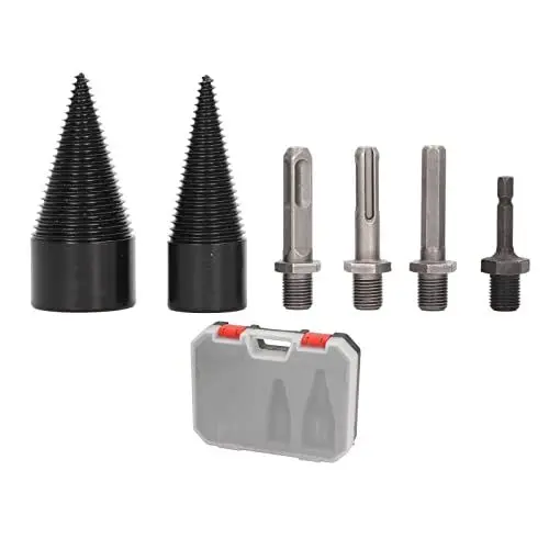Produktbild: Holzspalter-Bohrer Brennholzbohrer Hochleistungs-Bohrschraube 42mm + 32mm Kegelspalter Spaltbohrer Kegeltreiberschraube Abnehmbarer Schraube Kegel Brennholz Holzspalte