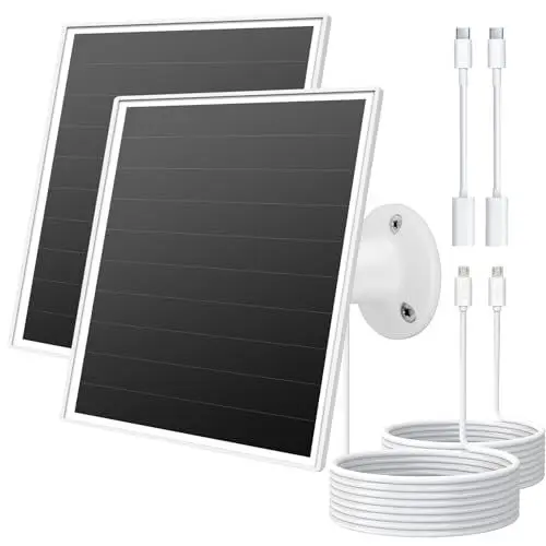 Produktbild: 6W Solarpanel für draußen installierte Überwachungskameras mit Micro-USB- und USB-C-Anschluss, Solarladegerät für Akkukameras, kompatibel mit Wyze/Reolink, Schnellladung