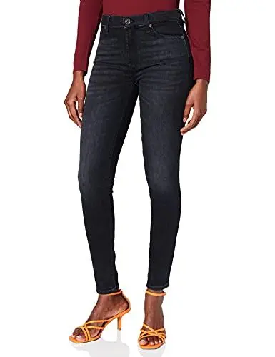 Produktbild: 7 For All Mankind Damen Hw Skinny Slim Illusion Upbeat Jeans, Black, 23W 30L EU