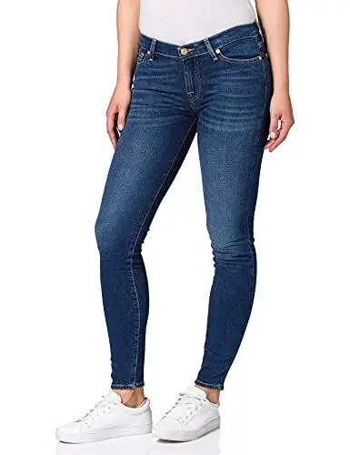 Produktbild: 7 For All Mankind Damen The Skinny Mid Blue Jeans, Mid Blue, 29W 30L EU