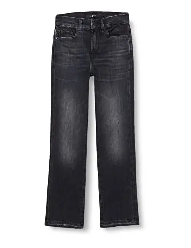 Produktbild: 7 For All Mankind Damen The Straight Crop Slim Illusion With Let Down Hem Pants, Schwarz, 28W / 28L EU