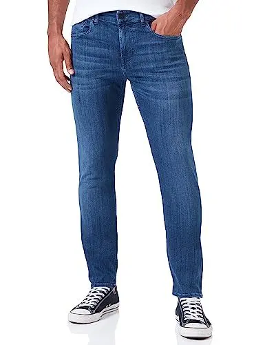 Produktbild: 7 For All Mankind Herren SLIMMY Tapered Fit Jeans, Blau (Mid Blue 0bd), 29W / 32L