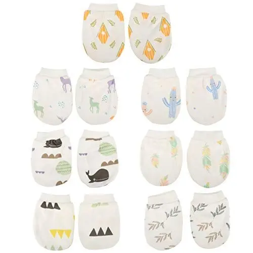 Produktbild: 7 Paar Baby Baumwolle Handschuhe Neugeboren Anti Scratch Mittens Neugeborenen Beruhigende Handschuhe für Baby Infant Jungen Mädchen Mixted Farbe