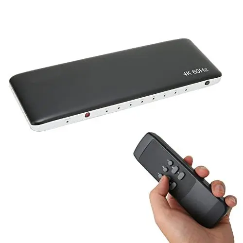 Produktbild: 7 Port HDMI Switch 4K@60Hz HDMI Switcher, Unterstützt HDR & HDCP 2.2, 3D/Full HD 1080P Auflösung, mit Fernbedienung und Netzteil, für Xbox 360, Monitor, Etc.(EU)