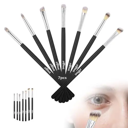 Produktbild: 7 Stück Augenpinsel Set, Lidschatten Pinselset Makeup Eyeshadow Augen Pinsel Schminkpinsel Set, Zum Verblenden Von Lidschatten Puder Highlighter Concealer Lidschattenpinsel