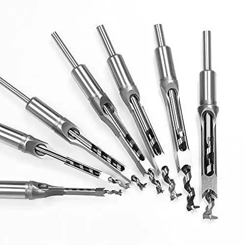 Produktbild: TOOSOAR 7-teiliges Vierkantlochbohrer-Set 6,4-16mm für Holzbearbeitung | Holzschreinerei Bohrer mit Vierkantschaft