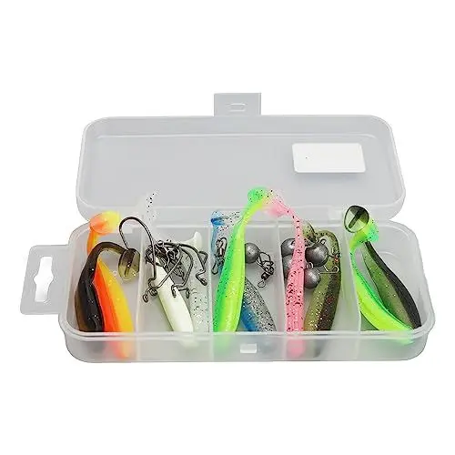 Produktbild: 7 cm Angelköder Silikon Weich Zweifarbig T-Schwanz Angelköder-Set Angelzubehör-Set Salzwasserangeln