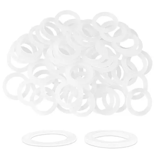 Produktbild: 70 Stück Fitschenringe Zimmertüren Kunststoff Türscharnier Unterlegscheiben Kunststoff Unterlegscheiben Türscharnier 15 MM Breite (Dicke 1,2 MM, 35 PCS + Dicke 0,5MM, 35 PCS)