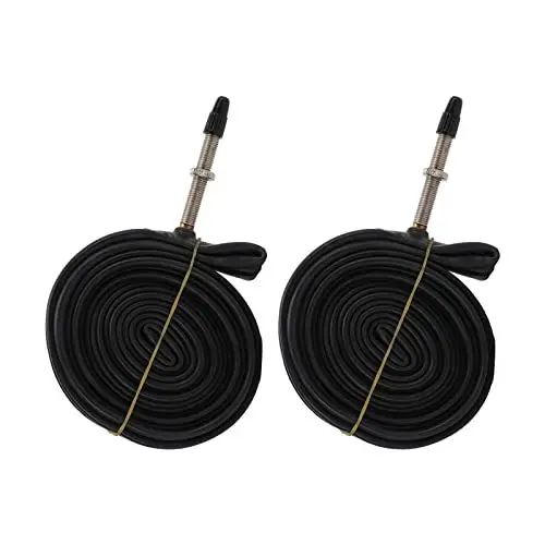 Produktbild: 700x23c Schlauch, 2er Pack Anti Aging Durable Shock Absorption Butyl Rubber Fahrradschlauch für Rennrad für Mountainbike(700X23C Französischer Mund 60)
