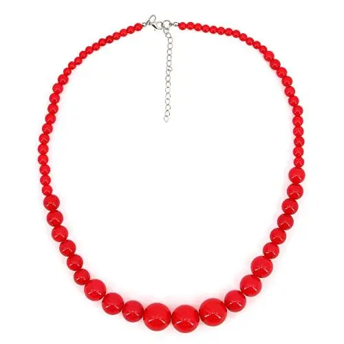 Produktbild: W WIDMANN MILANO Party Fashion - Halskette, 70er Jahre, Perlen, Halsband, Schmuck, Disco Fever, Mottoparty, Karneval