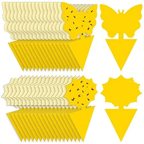 Produktbild: 72 x Gelbsticker trauermücken bekämpfen, Thripse Bekämpfung Gelbtafeln Fruchtfliegenfalle klebefalle Insektenfalle für die Zimmerpflanzen Schädlingsbekämpfung (72 Stück)