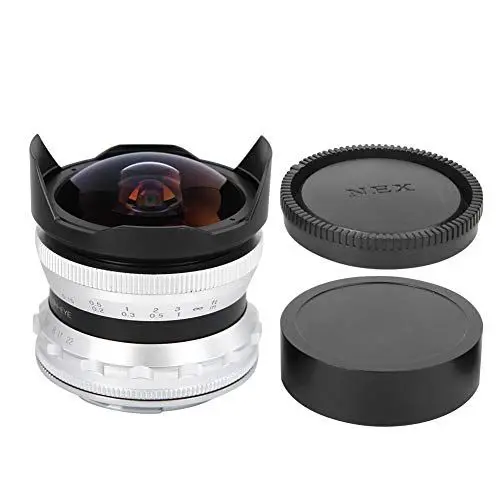 Produktbild: 7,5 Mm F2,8 Fisheye-Objektiv Optimiert die Bildgebung Messinghalterung M4/3 Fisheye-Festobjektivhalterungen für E M5 E M5II E M10 E M10II E M10III Spiegellose (Silber)