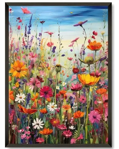 Produktbild: 77iiAii Malen nach Zahlen Erwachsene, DIY Handgemalt Ölgemälde Kit Paint by Numbers Adult Mit 3 - Pinseln und Acrylfarbe knitterfreie leinwand Kit - 40 X 50 CM (Schwarzer Rahmen)