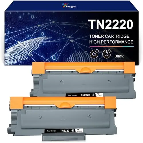 Produktbild: 7Magic TN2220 Toner Kompatibel für Brother TN2220 TN2010 TN2210 Toner für Brother MFC-7360N DCP-7055 HL-2130 HL-2240 HL-2250DN MFC-7460DN FAX-2840 DCP-7055W HL-2135W MFC 7360N Toner (2 Schwarz)