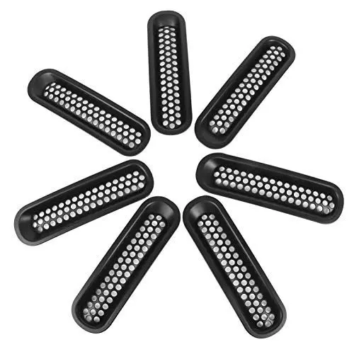Produktbild: 7pcs Frontgrill Mesh Einsätze Clip-in Grill Schutzabdeckung Ersatz für & Unlimited Off Road 2 & 4 Türen 2007-2018 Rubicon Sahara Sports JK JKU Schwarz