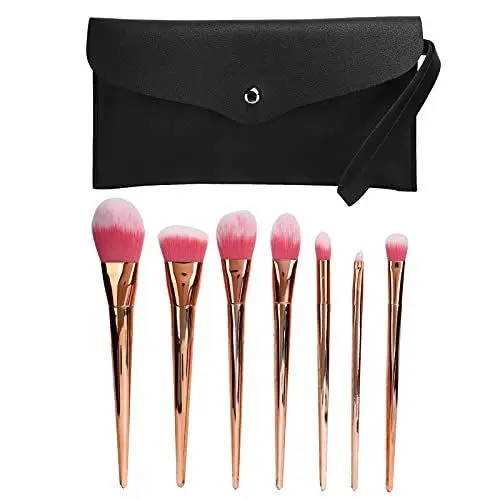 Produktbild: 7-teiliges Kosmetikpinsel-Set, Make-up-Pinsel mit Kosmetiktasche für mühelose Make-up-Aufbewahrung, ideal zum Auftragen von Foundation, Concealer, Rouge und Puder