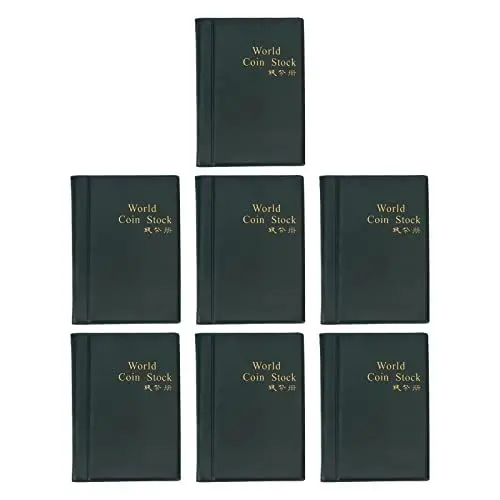 Produktbild: 7-teiliges Münzsammelbuch, Münzsammelhalter, Münzsammelzubehör, Münzsammelbuchalbum mit 120 Fächern, Münzsammel-Aufbewahrungsalbum für Sammler Aller Münzen