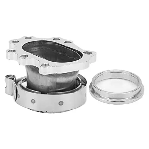 Produktbild: 8 Downpipe-Flansch-Edelstahl-2,5-Zoll-V-Band-Konvertierung A für die T25-T28-GT28-Konvertierung Bietet eine Gute und Sichere Passform für Ihr Motorrad. Fallroh