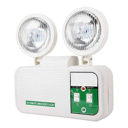 Produktbild: 8 LEDs Doppellampenkopf Notlicht Ausgangsnotlicht mit EU-Stecker und Hoher Helligkeit für Sichere Durchgangsrichtlinien in Notfällen, 2W
