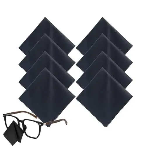 Produktbild: 8 Mikrofaser-Reinigungstücher für Linsen, schwarze Brillen, Bildschirme, Tablets, Glas
