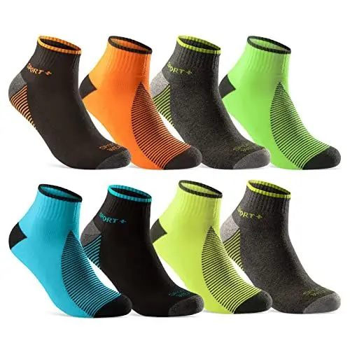 Produktbild: 8 Paar Sportsocken Herren Damen Sneaker Socken Quarter NEON verstärkte Frotteesohle 16209 WP (39-42)