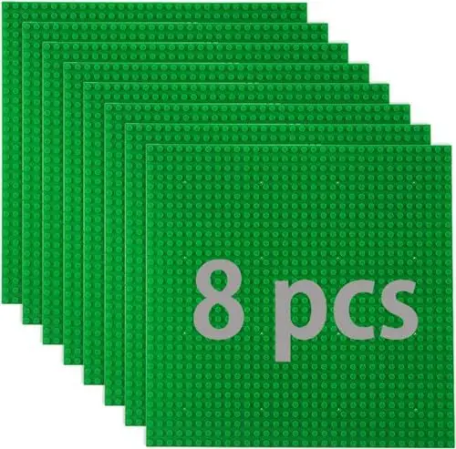 Produktbild: 8 Platten-Set Bauplatte Kompatibel mit Meisten Marken,Classic Bausteine Grundplatte,Kompatibel mit Bauplatte Lego Classic,25.5 * 25.5cm, Grüne