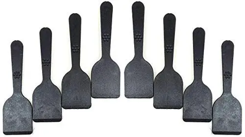Produktbild: mikken 8 Raclette-Schaber/Schieber/Spachtel aus hochwertigem Kunststoff in schwarz (spülmaschinenfest!)