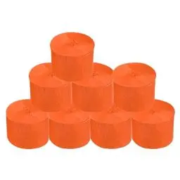 Produktbild: 8 Rollen Orange Krepppapier Luftschlangen Hochzeit Geburtstag Babyparty Party Dekoration Regenbogen DIY Supplies Wohnzimmer Schlafzimmer Dekor