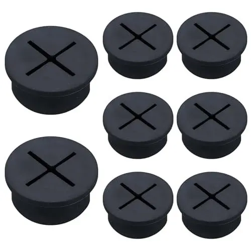 Produktbild: 8 STK. Gummitülle Rund, Flexibel Kabeldurchführung, Gummitüllen Set, Kabeldurchführung Wasserdicht, Durchmesser 29 mm für Schreibtisch Computertisch Arbeitsplatten Möbel