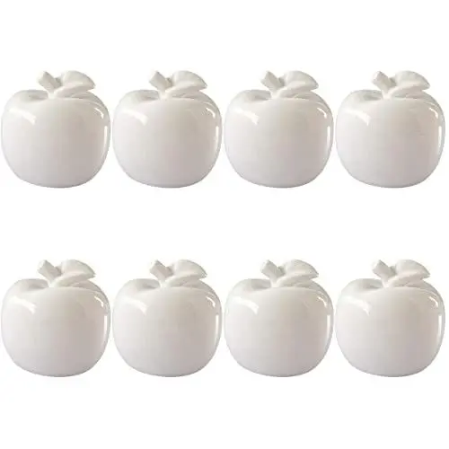 Produktbild: 8 Stk Apple-keramik-ornament Weihnachtsmodell Desktop-dekoration Weihnachtsäpfel Figur Fruchtdekor Aus Keramik Porzellanfigur Keramikstatue Weihnachtsfeier Weiß Partybedarf Obst