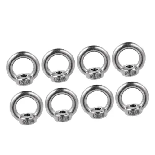 Produktbild: 8 Stk Augenschraube Teile Von Hebevorrichtungen Augennuss Radmuttern Aus Edelstahl Ringschrauben Aus Edelstahl Augenmutter Aus Metall Nüsse Ringe Rostfreier Stahl M8 Schwer
