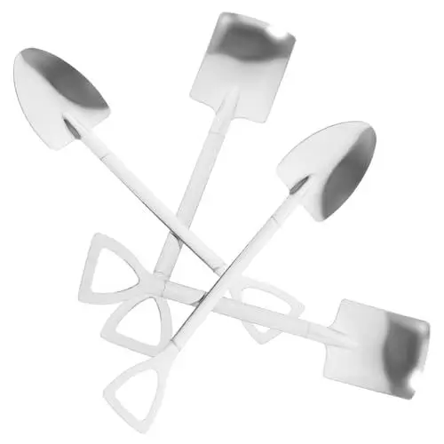 Produktbild: Zerodeko 2 Sets Home Kitchen Essential Schaufellöffel Edelstahl Mehrzwecklöffel Für Teepartys 4 Stück * 2
