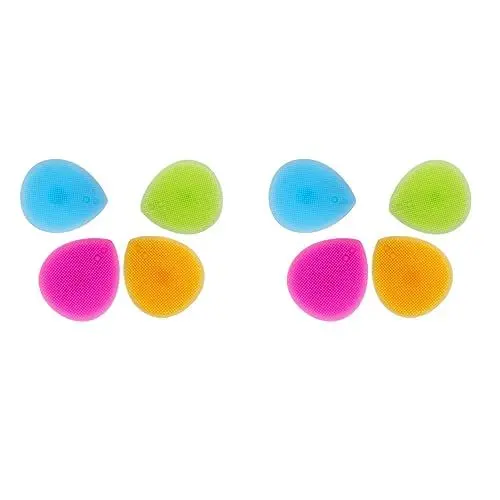 Produktbild: FOMIYES 2 Sets Manuelle Gesichtsbürste Silikon-reinigungspad Gesichtsbürste Ohne Griff 4 Farben Orange Rose Grün 4 Stück * 2