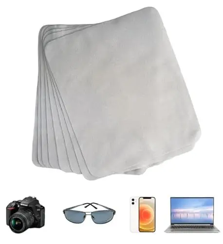 Produktbild: 8 Stück/Packung Wildleder-Reinigungstuch, Wasseraufnahme, weich und zart, Keine Spuren, wiederverwendbares Mikrofaser-Wischtuch für Brillen, Bildschirme, Kamerabilder(Gray)