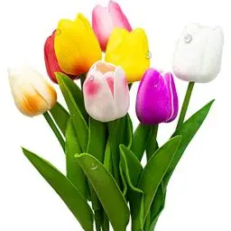Produktbild: 8 StückTulpen künstlich wie echt Künstliche Tulpen realistische Tulpen Latex-Material kunstblumen tulpen Blumenstrauß Arrangements für Zuhause Raumdekoration Party Hochzeit Dekoration mehrfarbig
