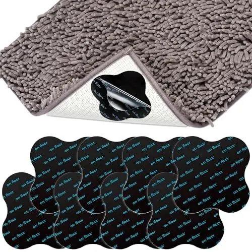 Produktbild: 8 Stück Antirutschmatte für Teppich Teppichband für Teppiche Teppich Antirutschunterlage Wiederverwendbare Rutschmatte Teppich Antirutsch Pads für Hartholzböden Schwarz (Pflaumenblütenform), MSG0026