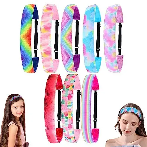 Produktbild: 8 Stück Haarbänder Rutschfest, Buntes Haarband Kinder, Kopfband Mädchen Sommer, Tie Dye Haarbänder, Sport Haarband Mädchen, Perfekt für Sport, Tanz Oder Anderen Freizeitaktivitäten