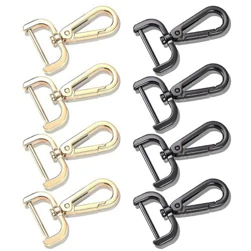 Produktbild: UEPOA 8 Stück Karabinerhaken mit Drehgelenk, Schlüsselanhänger Haken für Taschen 26mm Ketten Verschlüsse Metall-Karabinerhaken D-Ring für DIY Umhängetasche Handtaschen