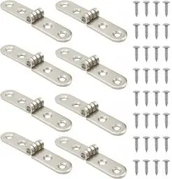 Produktbild: 8 Stück Scharniere Klappbar, Klappscharniere für Tischplatten 180 Grad Aufschraubscharnier Metall Klappenscharnier für Nähmaschine Türen Fenster Schränke