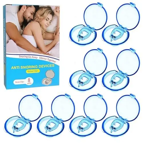 Produktbild: 8 Stück Schnarchstopper anti Schnarch,anti Schnarch Magnet Nasenclip,Wiederverwendbares Snoring Stopper,Nasenklammer Nasendilatator, für Entspannte Nächte,Möglich Bessere Atmung