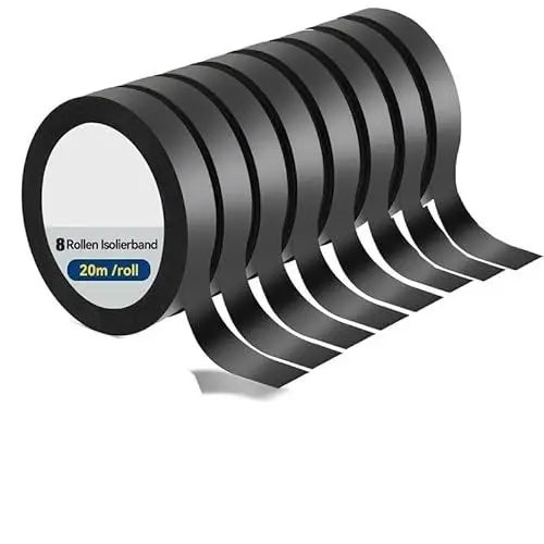 Produktbild: 8 Stück Selbstverschweißendes Lsolierband 20m x 16mm x 0.8mm Klebeband Selbst Verschweißend Wasserdichtes Lsolierband Klebeband,Isolierband Vulkanisierband für Schlauch Notfallreparatur Kabelisolierun
