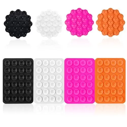 Produktbild: 8 Stück Silikon Saugnäpfe für Handy Saugnapfhalter Anti Rutsch Handyhalter Mehrzweck Handyhalterung Auto Saugnapf Smartphone Halterung (4 Farbe)